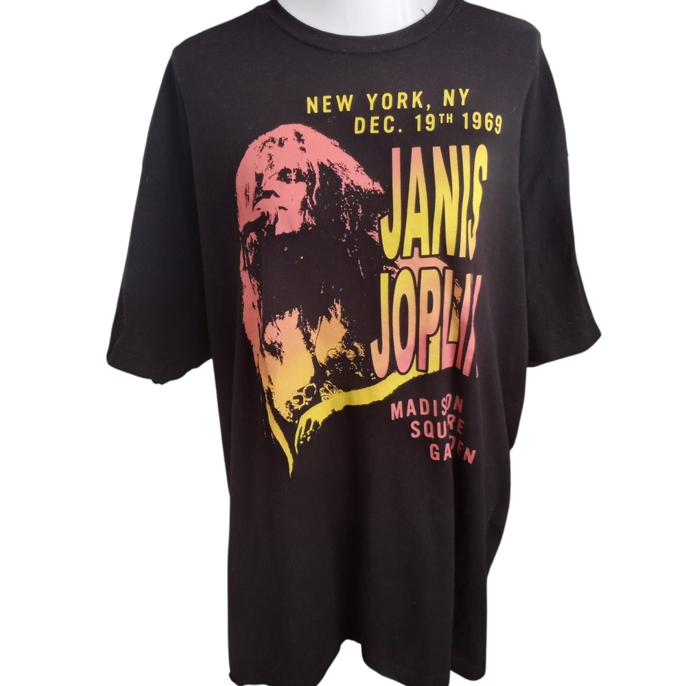 Janis Joplin Black Graphic T-Shirt Sz.XXL EUC.